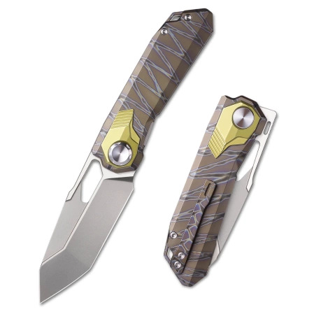 Remette RT-Peregrine Falcon Tiger Stripe/Gold Titanium, Hand Grinding Pearlescent M390 (RTT1-C)