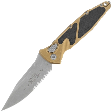 Nóż automatyczny Microtech Socom Elite Auto S/E Tan Aluminum, Apocalyptic P/S M390 by Tony Marfione (160A-11APTA)