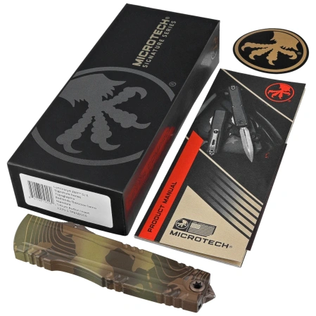 Microtech Luminary ZBP D/E Signature OTF Knife Topographic Badlands/Bazooka Camo Aluminum, Topographic Badlands/Bazooka Camo M390MK by Tony Marfione (1270-1TPBNBOCS)