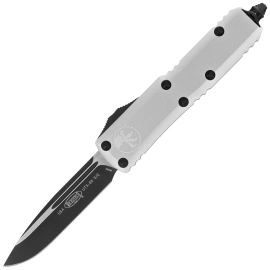 Microtech UTX-85 S/E OTF Knife Natural Clear Aluminum, Black M390 (231-1CR)