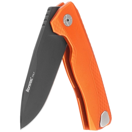 LionSteel ROK Knife Orange Aluminum, Black M390 by Molletta (ROK A OB)