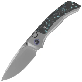 Nóż składany Remette RT-Steed Gray Titanium/Black-Blue Carbon Fiber, Pearlescent M390 (RTWS-TB)