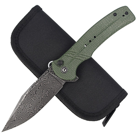 CIVIVI KNive Cogent Green Micarta, Black Damascus (C20038D-DS1)
