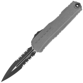 Microtech Cypher II D/E OTF Knife Natural Clear Aluminum, Black P/S M390MK by Deryk Munroe and Tony Marfione (1242-2NC)