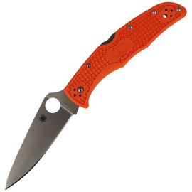 Spyderco Endura 4 FRN Orange Flat Ground PlainEdge Knife (C10FPOR)