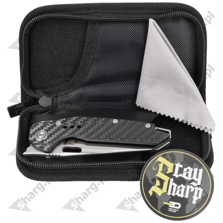 Nóż składany Bestech Nyxie Grey Titanium/Carbon Fiber, Stonewashed/Satin CPM S35VN by Todd Knife and Tool (BT2209C)