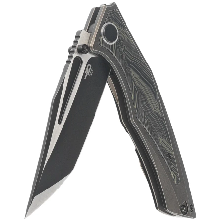 Nóż składany Bestech Togatta Bronze Titanium/Black-Green G10, Black Stonewashed/Satin M390 by Koens Craft (BT2102E)