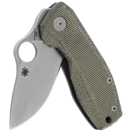 Nóż składany Spyderco SpyNano Flash Batch Green Canvas Micarta/Titanium, Satin M398 (C268MTIP)