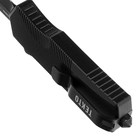 Tekto A5 Spry Mini D/E Black Aluminum OTF Knife, Black CPM S35VN