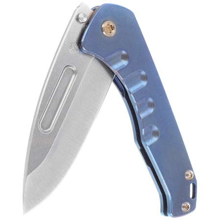 Medford Praetorian Slim D/P Knife, Blue Titanium, Bronze HW/Clip, Tumbled S45VN by Greg Medford (MK2084TD-37A2-T1C1-Q4)