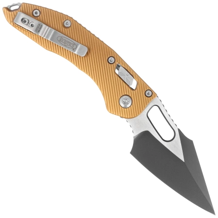 Nóż składany Microtech Stitch S/E Fluted Tan Aluminium, Black/Satin M390MK by Borka Blades and Tony Marfione (169RL-1FLTA)