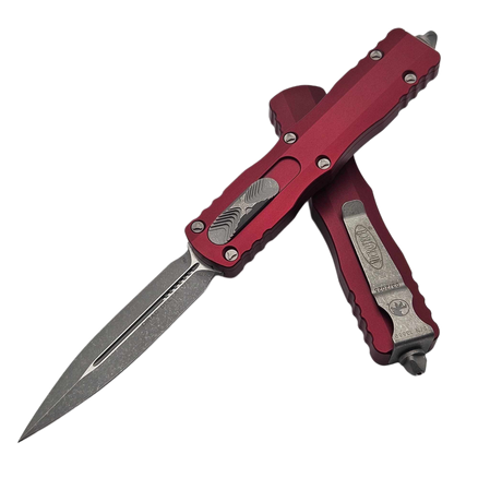 Nóż automatyczny OTF Microtech Dirac Delta D/E Merlot Aluminium, Apocalyptic by Tony Marfione (227-10APMR)