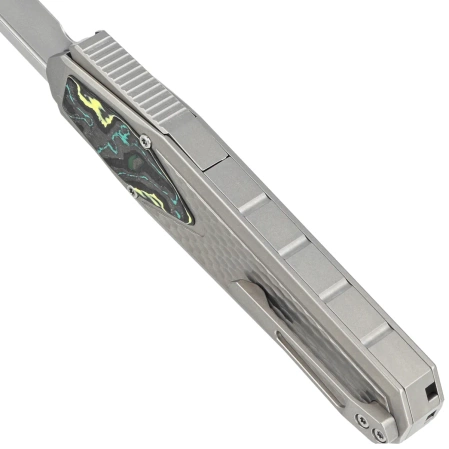Nóż grawitacyjny Remette Swordfish Titanium / Yellow Green Carbon Fiber, Pearlescent M390 (ZL101A2)