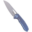 Kubey Vagrant Knife Blue Titanium, Sandblasted CPM S30V by Maksim Tkachuk (KB284B)