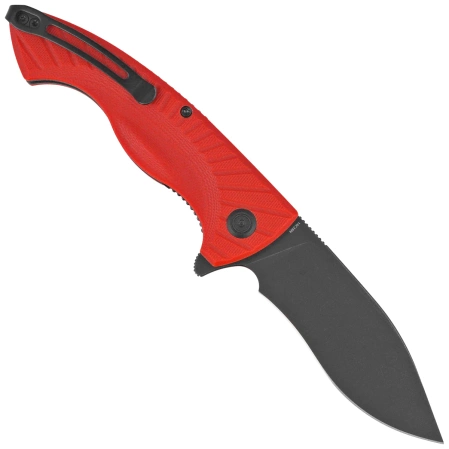 Kubey Timberwolf Knife Red G10, Blackwashed 14C28N (KU208I)