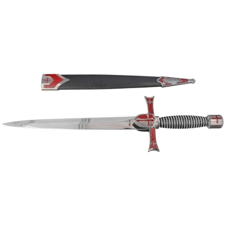 Decor Habitat Templar Dagger Burgundy/Black/Silver Steel, Satin Stainless Steel (S3319)