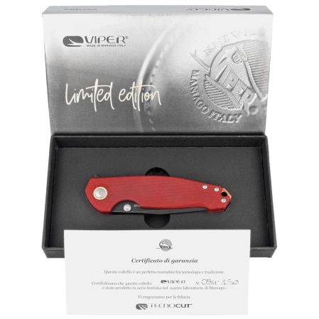 Viper Katla LE No 084/150 Red G10, Dark Stonewashed M390 by Jesper Voxnæs/Jens Ansø Knife (V5984GR3D)