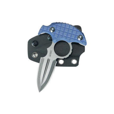 Nóż Kubey Cavy Blue Micarta, Stonewashed 14C28N by MUZI Design (KU403D)