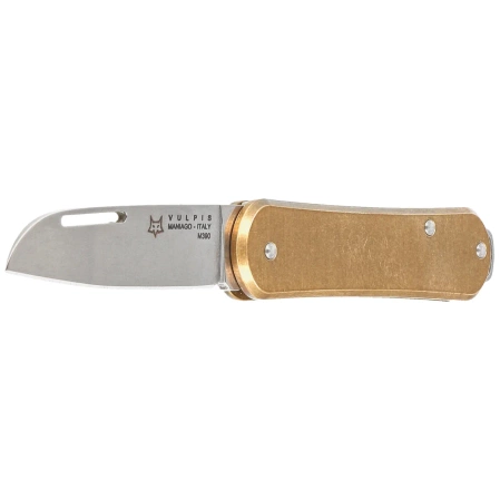 Fox Vulpis Brass, Polished M390 Pocket Knife (FX-VP108 OT)