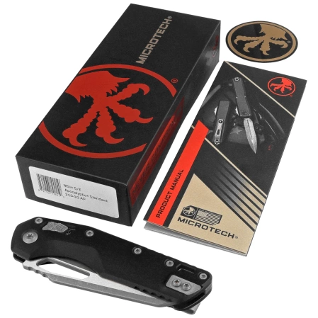 Microtech MSI S/E Knife Black Aluminum, Apocalyptic M390MK by Tony Marfione (210-10AP)