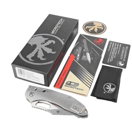 Microtech Marfione Select Stitch Ram-Lok S/E Knife Slab Side Titanium, Ti Bronze HW, Double Vapor Blast M390MK by Borka Blades and Tony Marfione (169RL-10MS1)