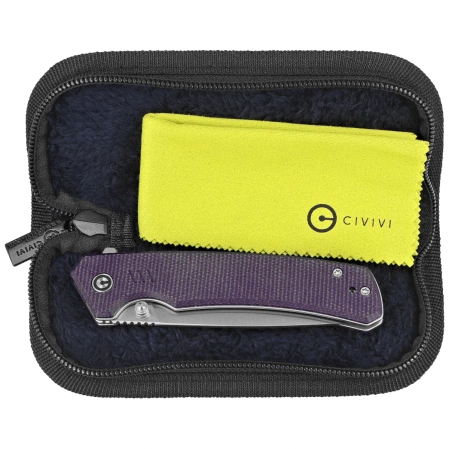 Civivi Merit Knife Purple Canvas Micarta, Satin 14C28N (C24012-3)