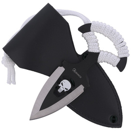 Martinez Albainox Skull Push Dagger White Cord, Black/Satin 3Cr13Mov (32452)