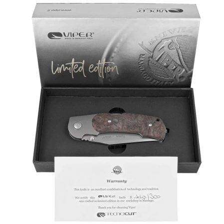 Nóż składany Viper Turn LE 110/300 Titanium/Dark Matter Copper Fat Carbon, Bead Blasted M390 by Fabrizio Silvestrelli (V5986FCC)