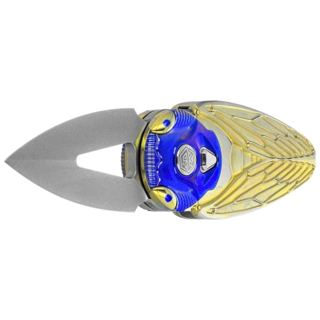 Rike Knife RK Cicada-G Gold Titanium, Bead Blasted M390