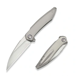WeKnife Fluxor Knife Gray Titanium, Hand Rubbed Satin M390 (WE23071-2)