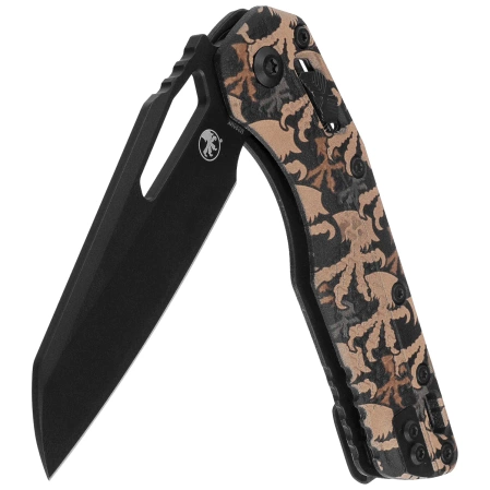 Microtech MSI S/E Ram-Lok Claw Burst Camo Tri-Grip Polymer, Black M390MK by Tony Marfione (210T-1PMCWC-Z4)