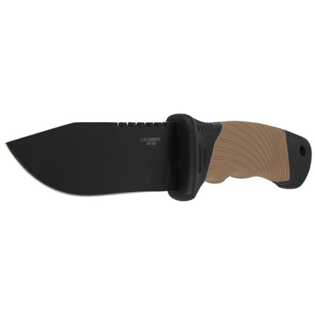 Herbertz CJH Coyote Brown Plastic/Black Rubber Knife, Black 420 (10000880)