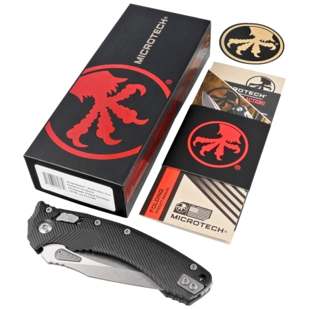 Microtech Amphibian Ram-Lok S/E Knife Black Fluted G10, Stonewashed P/S M390MK by Tony Marfione (137RL-11FLGTBK)