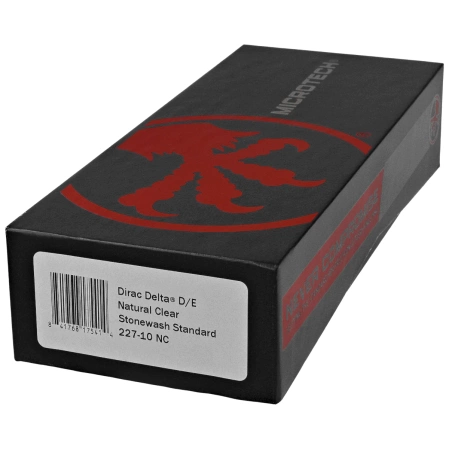 Microtech Dirac Delta D/E OTF Knife Natural Clear Aluminum, Stonewashed M390 by Tony Marfione (227-10NC)