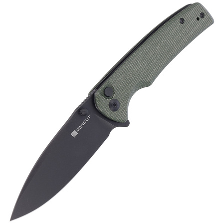 Nóż składany Sencut Sachse Green Micarta, Black Stonewashed 9Cr18MoV (S21007-2)