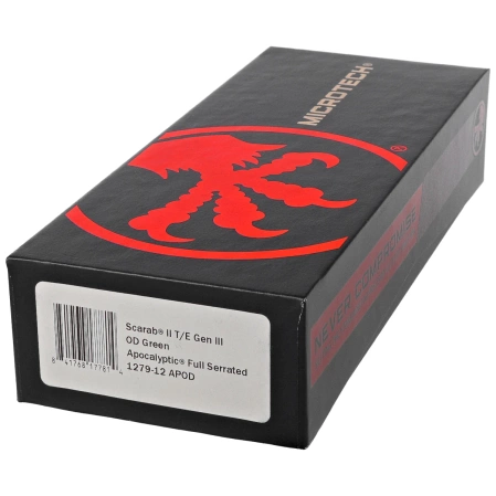 Nóż automatyczny OTF Microtech Scarab II Gen III T/E OD Green Aluminium, Apocalyptic F/S M390MK by Tony Marfione (1279-12APOD)