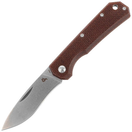 BlackFox Ciol Knife Brown Canvas Micarta, Stonewashed 440C by Denis Simonutti (BF-748 MIB)