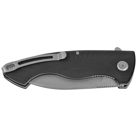 Kubey Timberwolf KU208D Knife Black G10, Stonewashed 14C28N