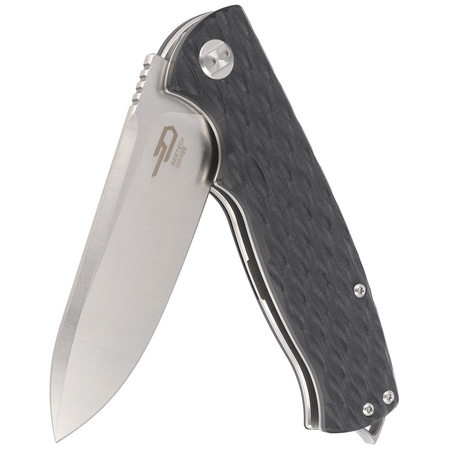 Bestech Grampus Knife Black G10, Stonewashed/Satin D2 (BG02A)