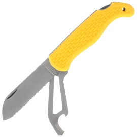 MAC Coltellerie Boat 2 Sailing Knife Yellow PP/TPE,  Satin W 1.4034 (MC BOT2.Y)