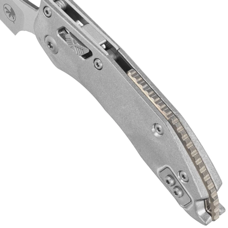 Microtech Marfione Select Stitch Ram-Lok S/E Knife Slab Side Titanium, Ti Bronze HW, Double Vapor Blast M390MK by Borka Blades and Tony Marfione (169RL-10MS1)