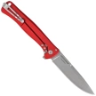 LionSteel Skinny Knife Red Aluminum/Black Canvas Micarta, Stonewashed MagnaCut by Molletta (SK01A RS)