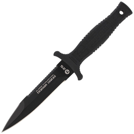 Nóż boot K25 Botero Black Rubber, Black Titanium 7Cr17Mov (31825)