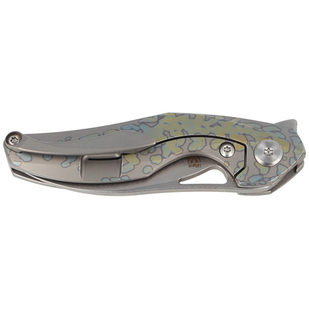 Bestech The Reticulan Neck Knife Grey/Colorful Titanium, Stonewashed/Satin CPM S35VN by Elijah Isham (BT1810E)
