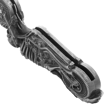 Martinez Albainox Moto Skeleton Knife with Flashlight Gray Zamak, Laser Ornament 3Cr13Mov (18063)