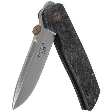 Nóż składany Fox Original Gangster LE No 346/350 Dark Matter Fat Carbon, Satin Elmax by Bob Terzuola (FX-ATC-OG01 CFMC)