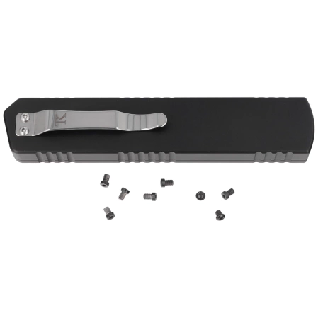 TacKnives TAKCOM Nighthawk V2 Double Edge Black Aluminum, DLC 154CM OTF automatic knife