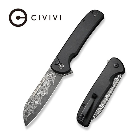 Civivi Knife Chevalier II Black Aluminium, Black Damascus (C20022B-DS1)