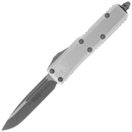 Microtech UTX-85 S/E OTF Knife Natural Clear Aluminum, Apocalyptic M390 (231-10APCR)