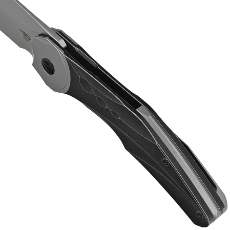 Bestech Excentric Knife Black Stonewashed Titanium, Bead Blasted M390 by Kombou and TNT Knives (BT2412A)